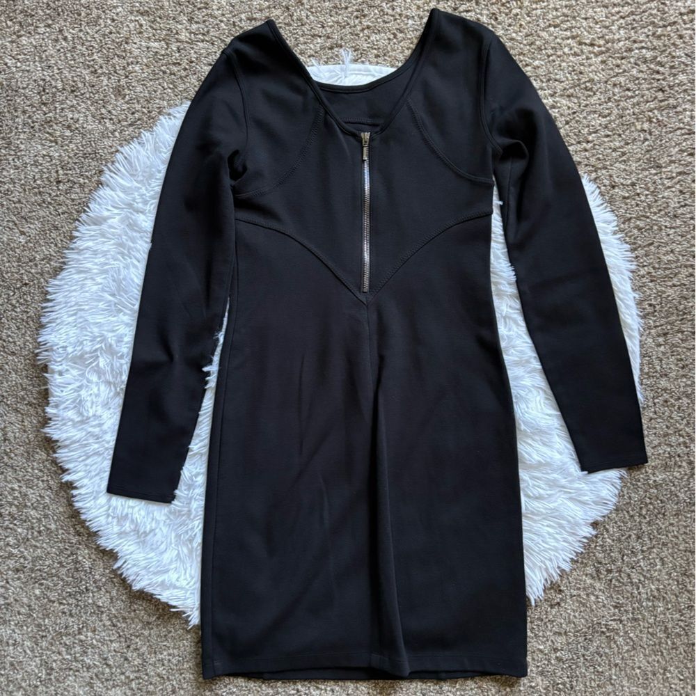 Athleta Illusion Ponte Dress Black Long Sleeve Womens Size XS‎ - Picture 2 of 9